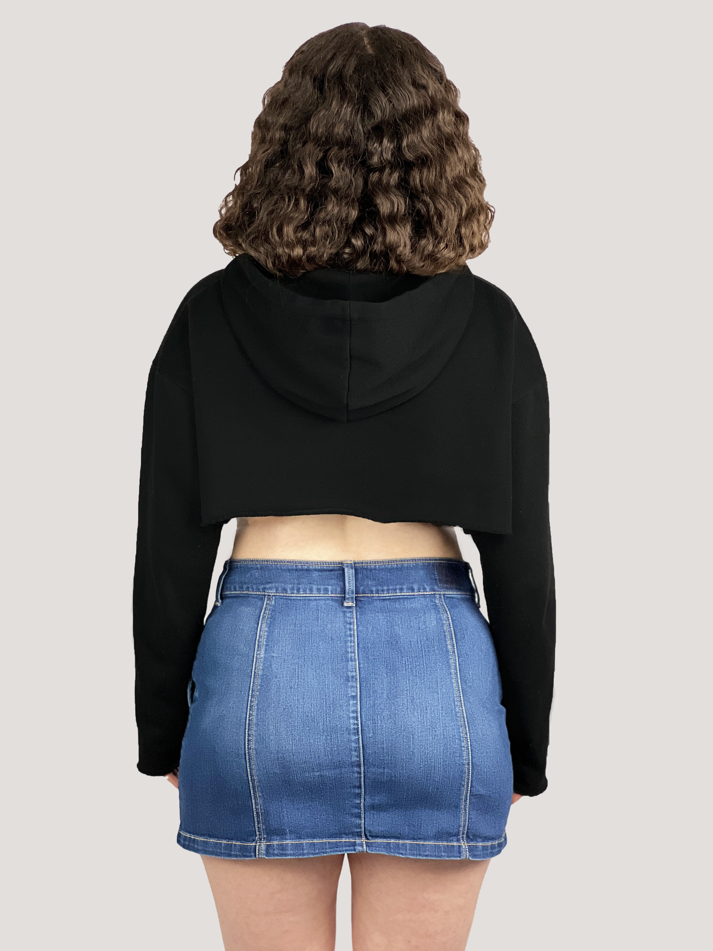 BLACK CROP GRNADE HOODIE