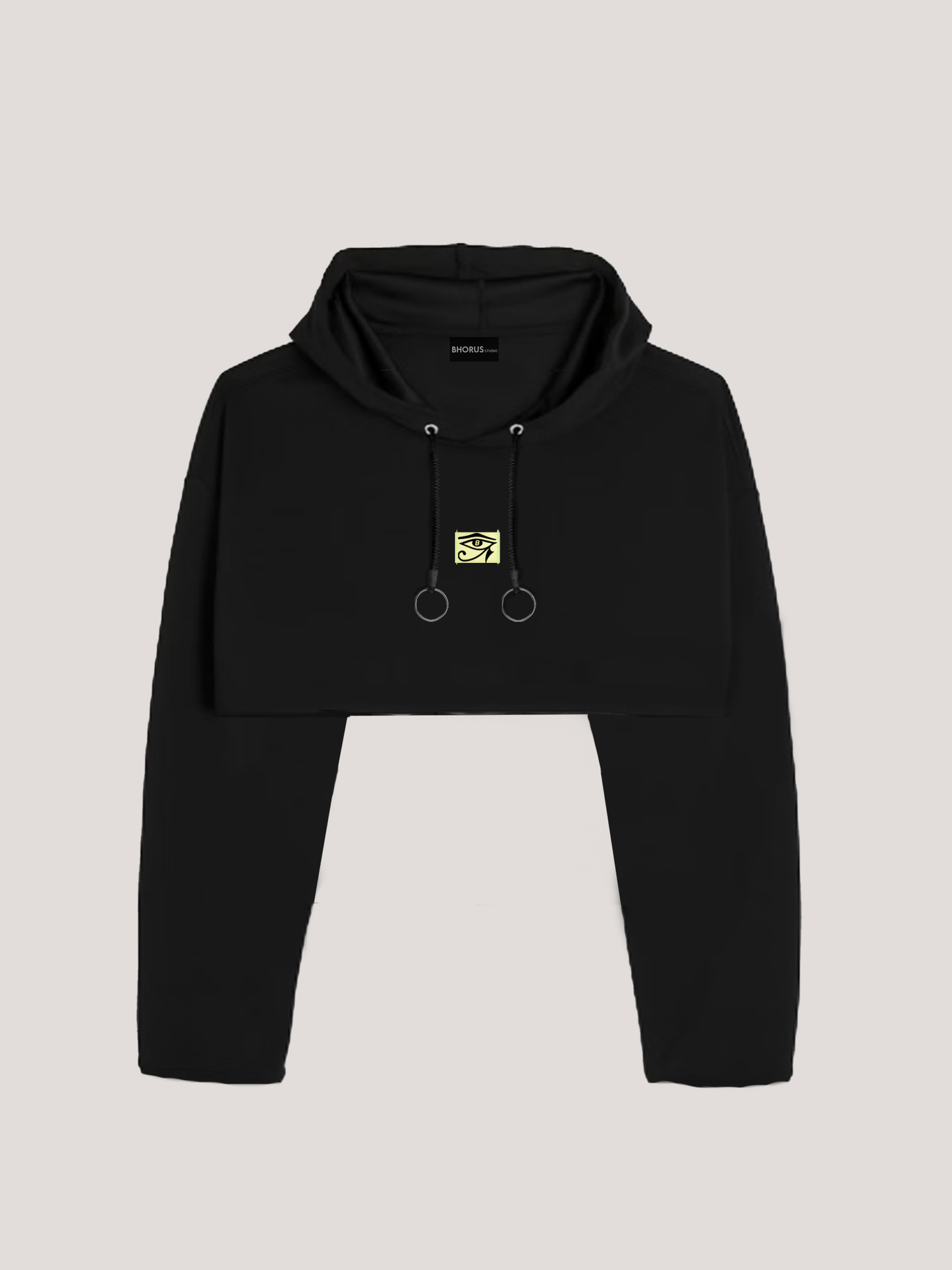 BLACK CROP GRNADE HOODIE