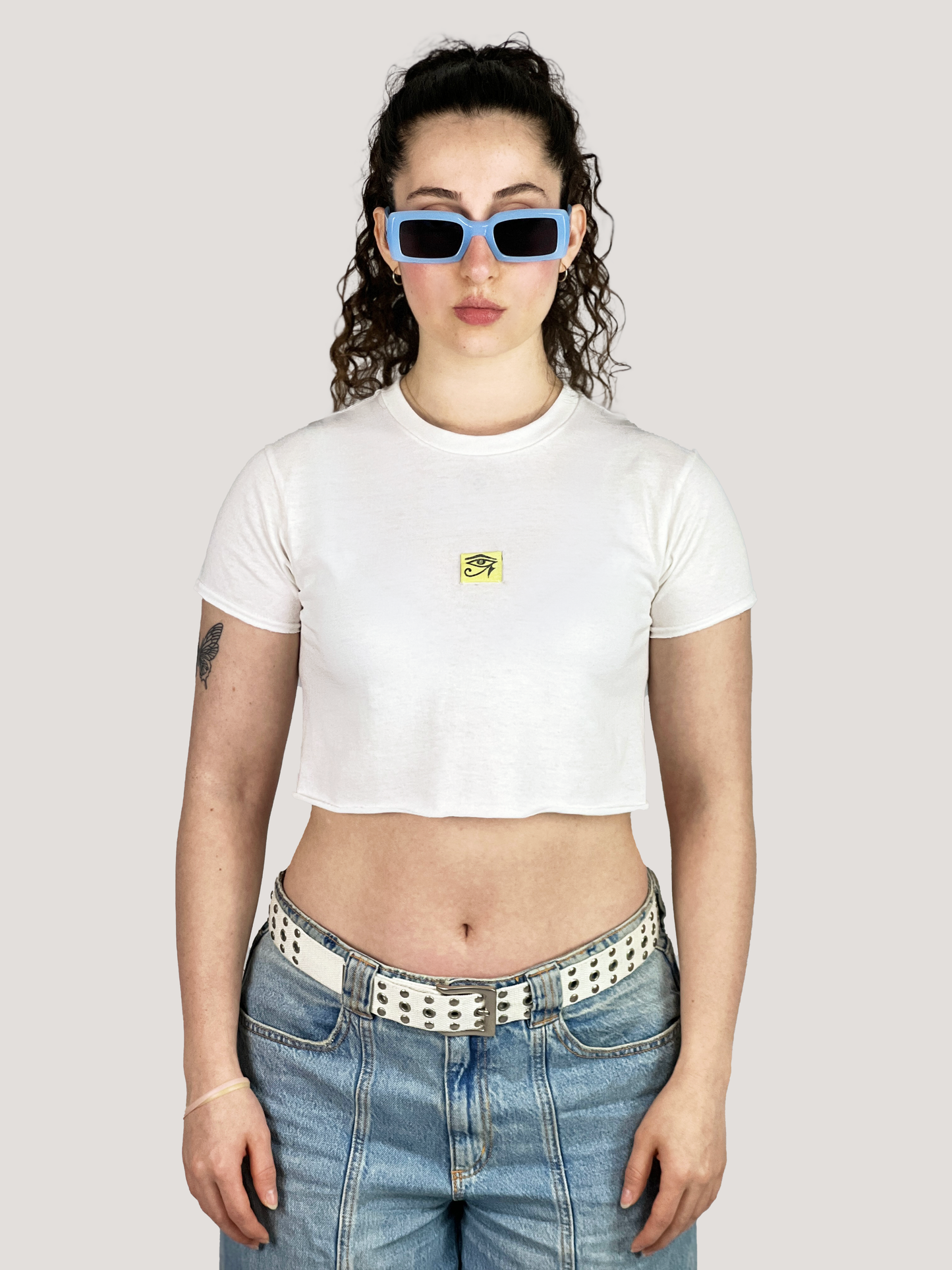 CLASSIC LOGO WHITE CROPTOP