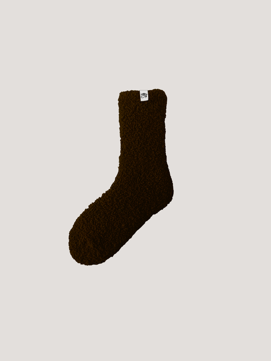 DARK BROW FLUFF SOCKS