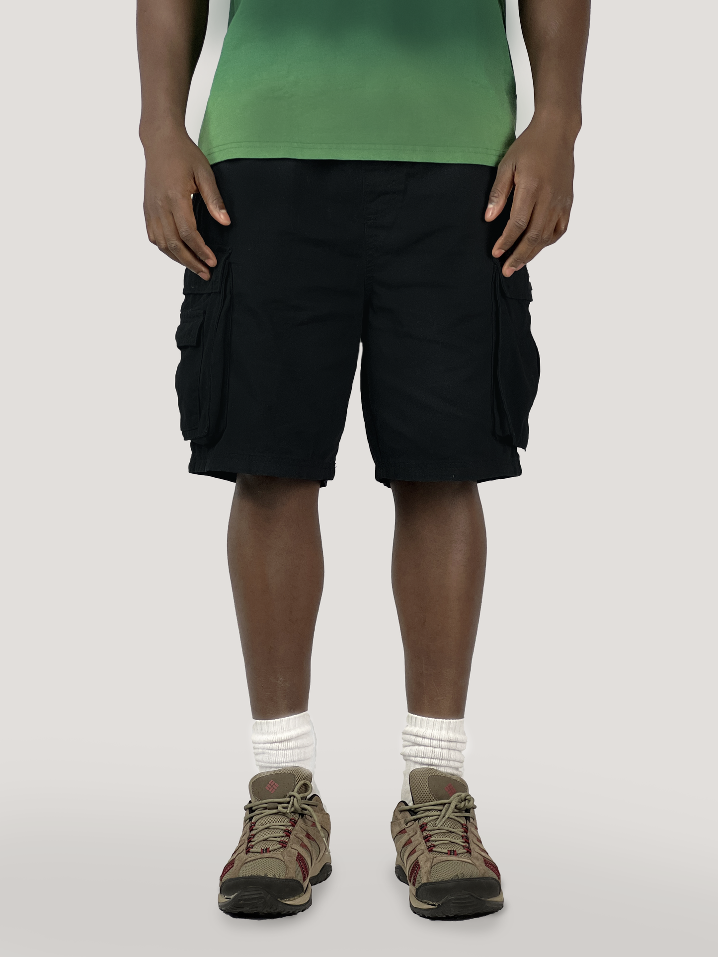 BHORUS LONG CARGO SHORTS (BLACK)