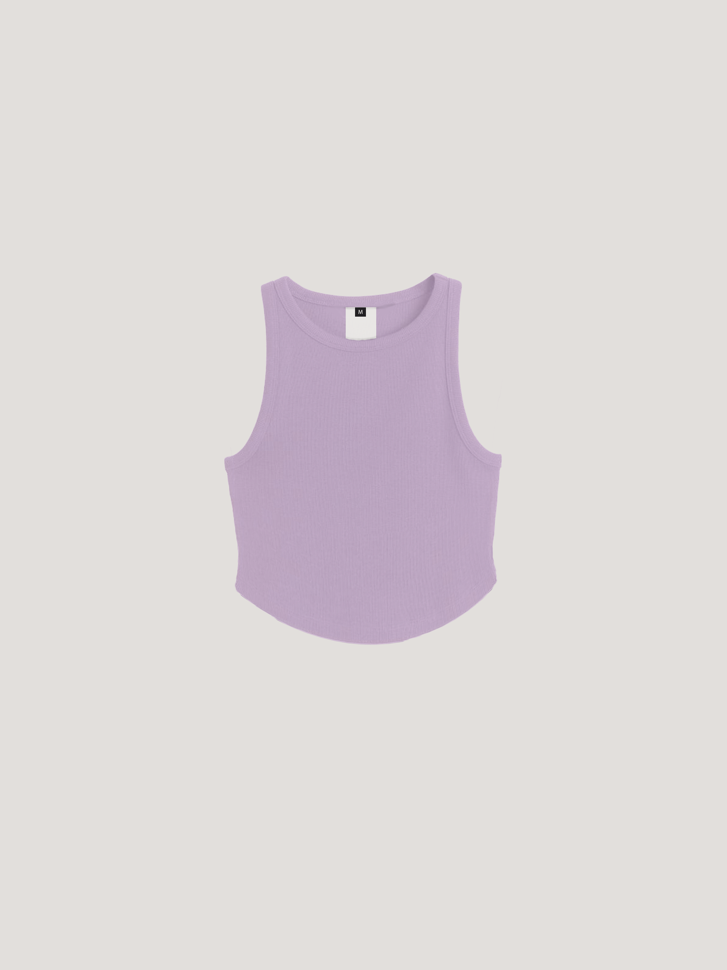 RIB-KNIT SLEEVELESS CROP-TOP (FADED PINK)