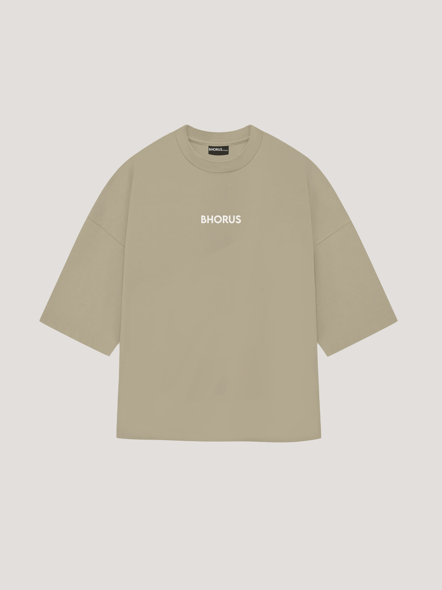 MOCK NECK OVERSIZED T-SHIRT (STONE)