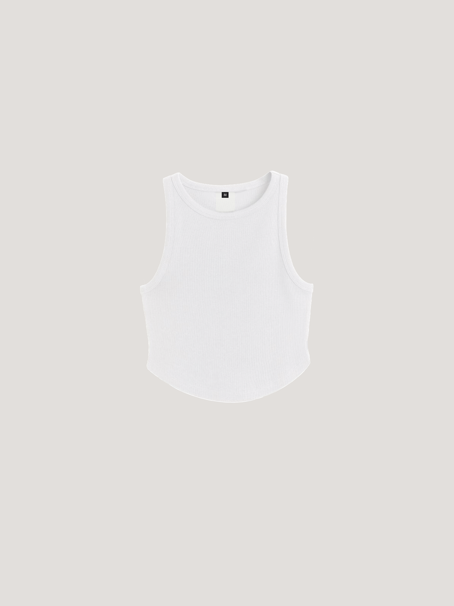 RIB-KNIT SLEEVELESS CROP-TOP (WHITE)