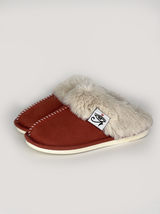 FUR ESKIMO SLIPPER (RED)